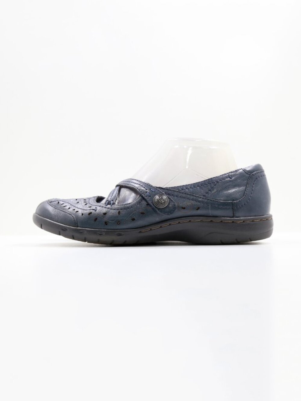 Cobb Hill Pearl Blue Leather Lightweight Mary Jane Flats - 8.5